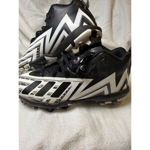 Adidas Kids Black White Zig Zag Football Cleats Youth Size 1